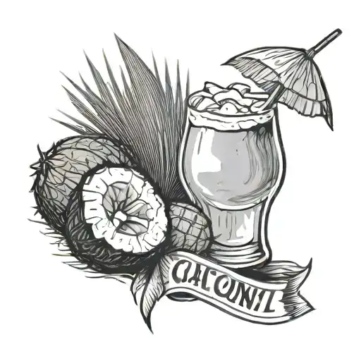 Post Stamp Containing Coconut Cocktail