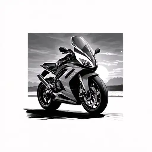 Looking Through Sport Bike Windscreen Into Sunset