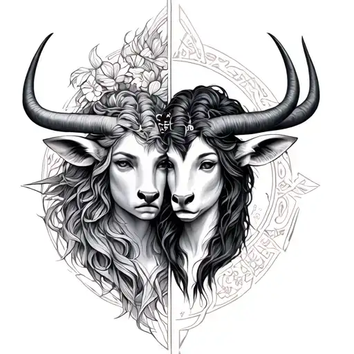 Virgo And Taurus Zodiac Sign Intertwined