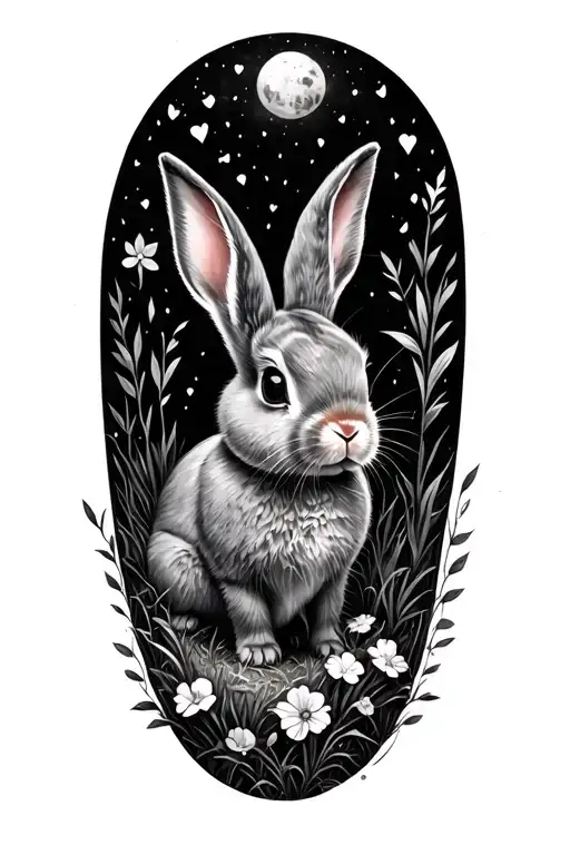 Whimsy Bunny Woodland Scene