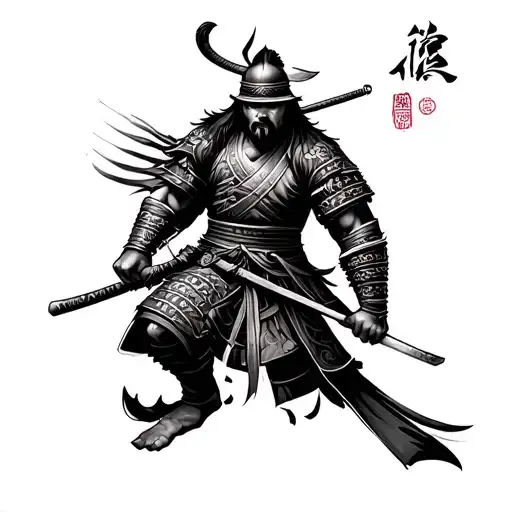 Japanese Samurai Tattoo For Forearm