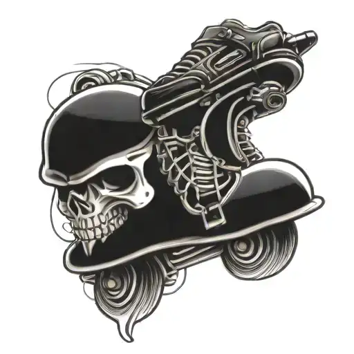 Skull And Inline Skates