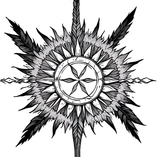 Blackfoot Medicine Wheel With The Sun