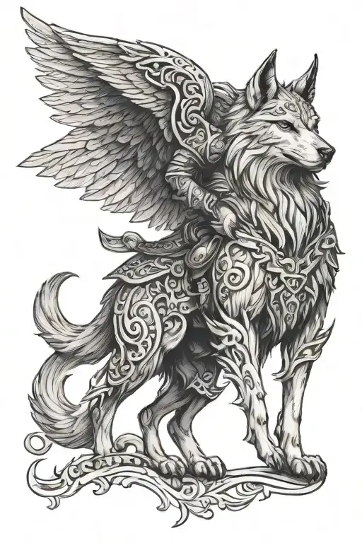 Fenrir Odin And His Raven