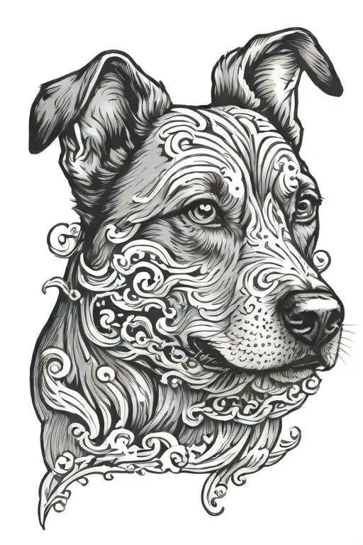 Dog Sourrounded By Clouds