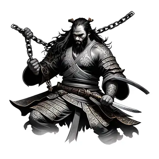 Samurai Chained Around The Body