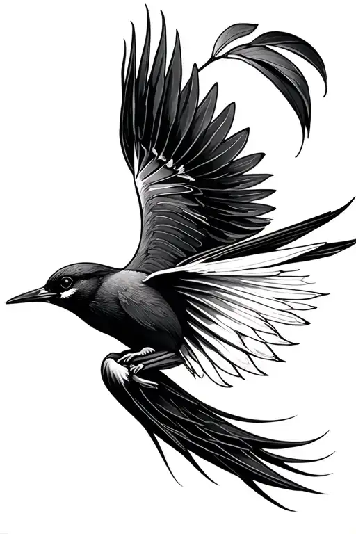 Bird Of Paradise Bird Flying Minimalist