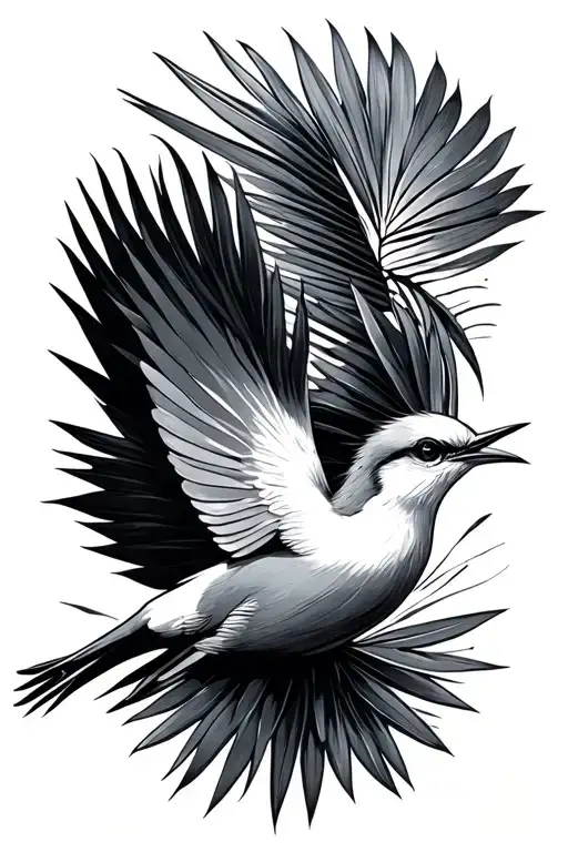 Bird Of Paradise Bird Flying Minimalist