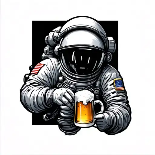 Astronaut With Beer Mug