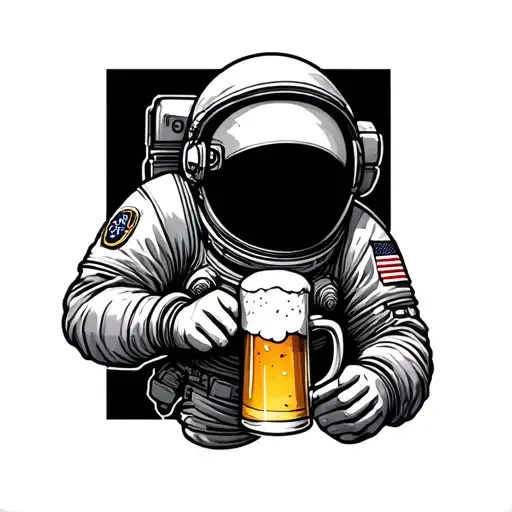Astronaut With Beer Mug