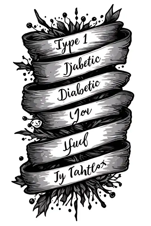 Type 1 Diabetic Written On A Banner