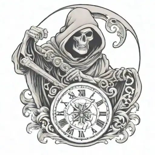 Grim Reaper With Clock