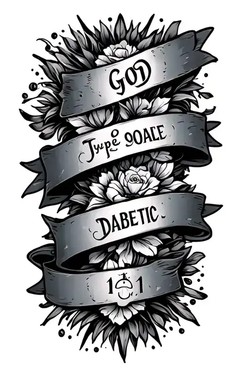 Type 1 Diabetic Written On A Banner Separating God