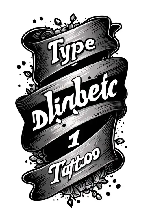 Type 1 Diabetic Written On A Banner Across