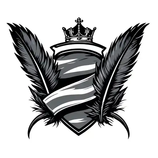 Logo Of Independence With Two Feathers With One Crown