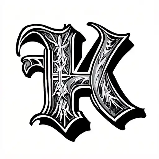 Roman Numeral 4 Traditional Lettering