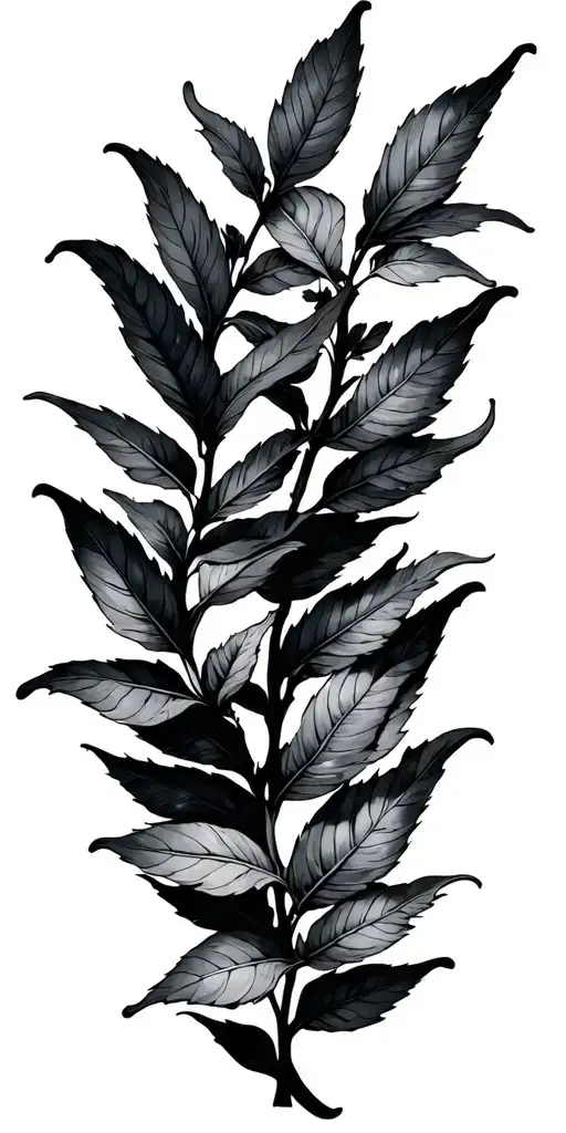 Stems With Leaves Growing