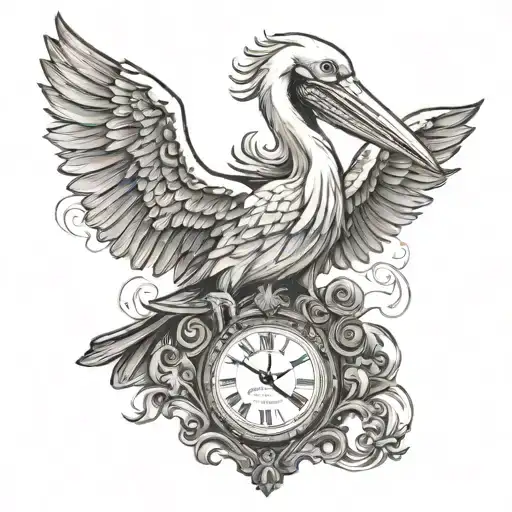 Pelican As Father Time Piece