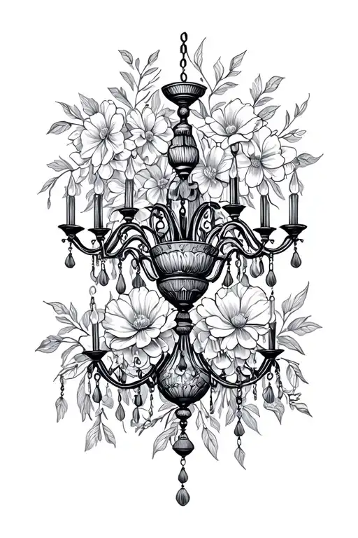 Floral Fineline Chandelier Design