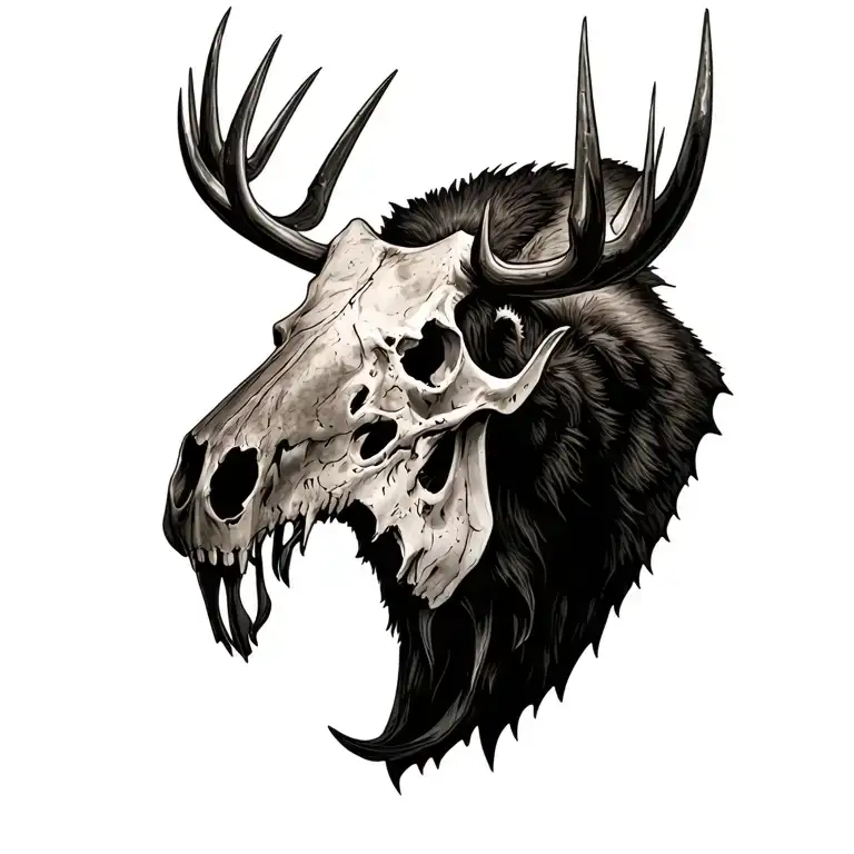 Moose Skull With Thorns