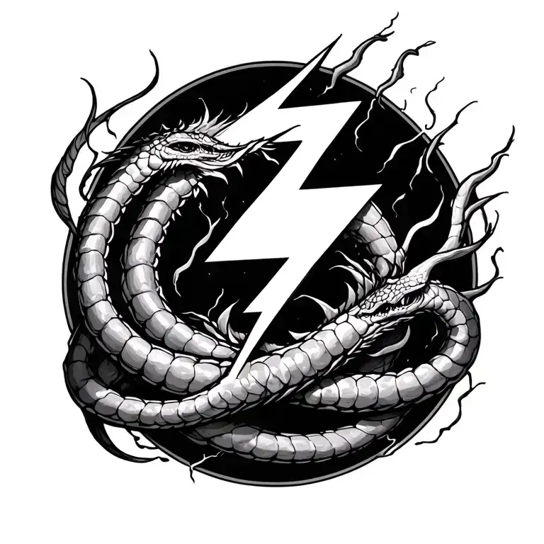 Ouroborus Lightning Bolt In The Middle