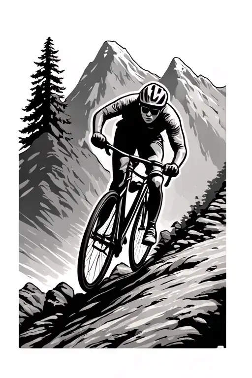 Cycling Climbing Mountain Range