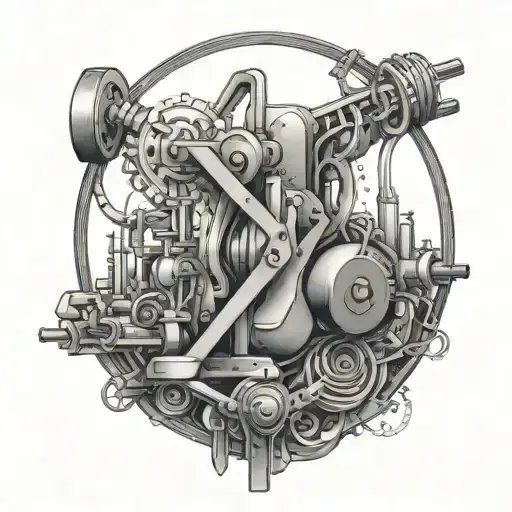 A Creative Design Featuring Gym Equipment Intertwined With Circuit Board Patterns