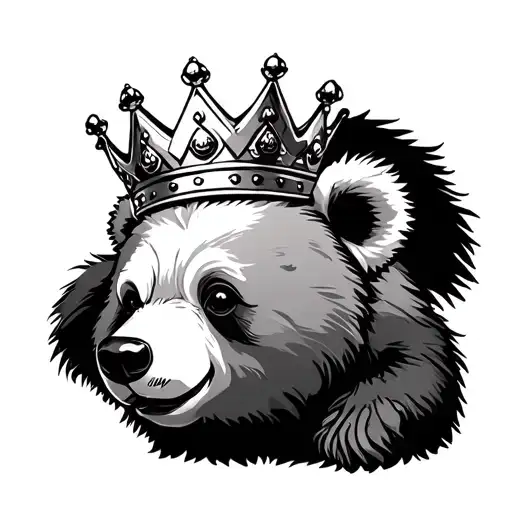 Baby Bear Wearing King Crown