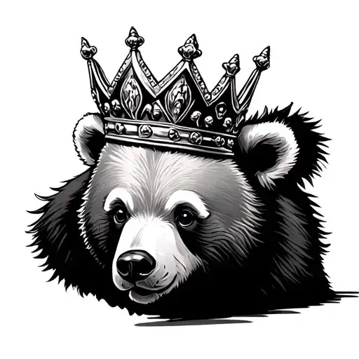 Baby Bear Wearing King Crown