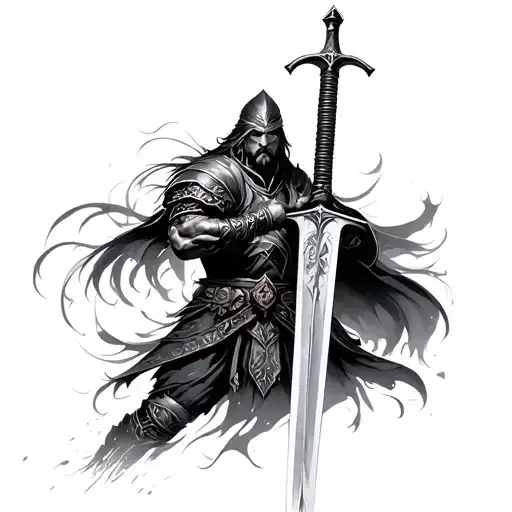 Warrior Wielding A Sword