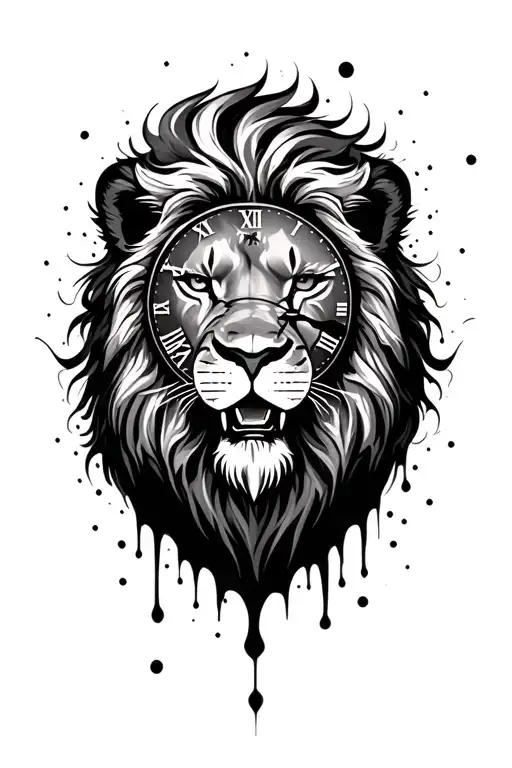 Lion Clock Melting Fierce Lion