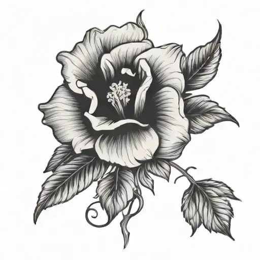 Rose Of Sharon Flower Intertwined With Morning Glory Flower