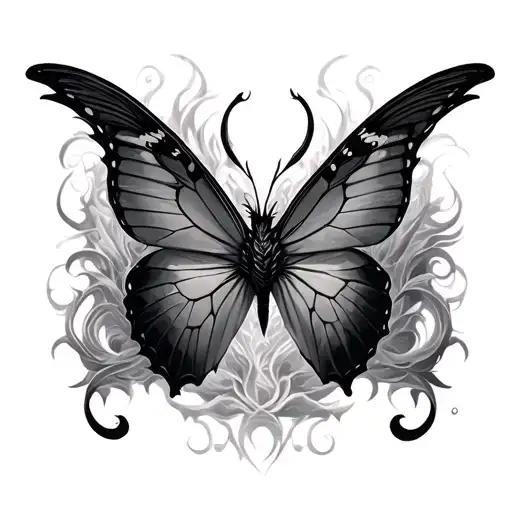 Butterfly Tattoo Covered Up With Dragon