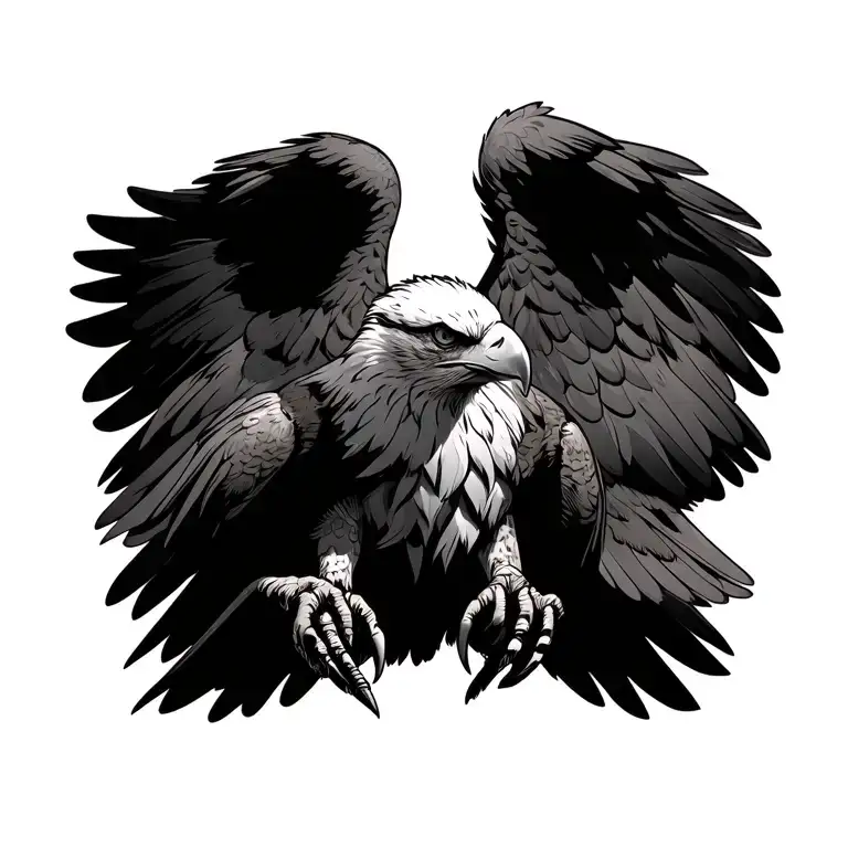 Eagle With M And C In His Claw