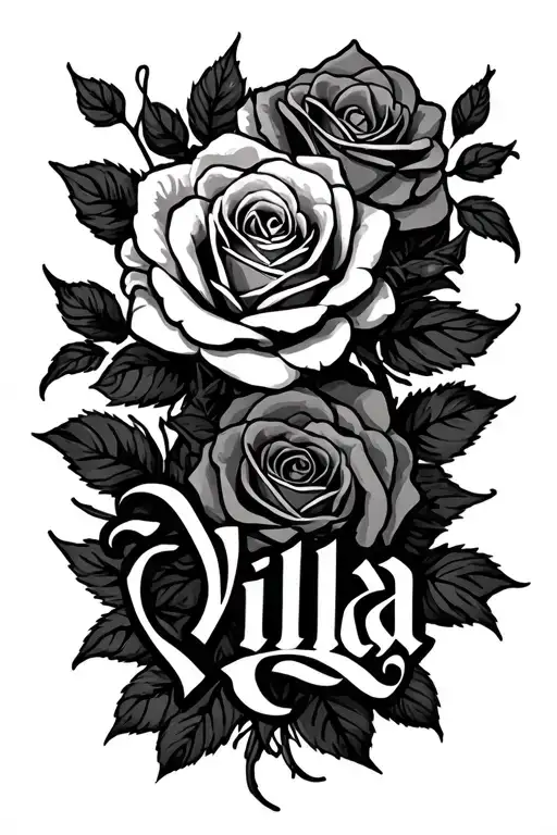 Villa Last Name With Roses