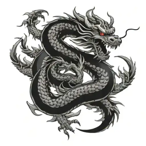 Japanese Dragon Coiled