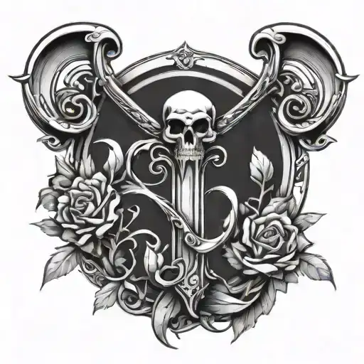 Scythe With Christian Cross Handle