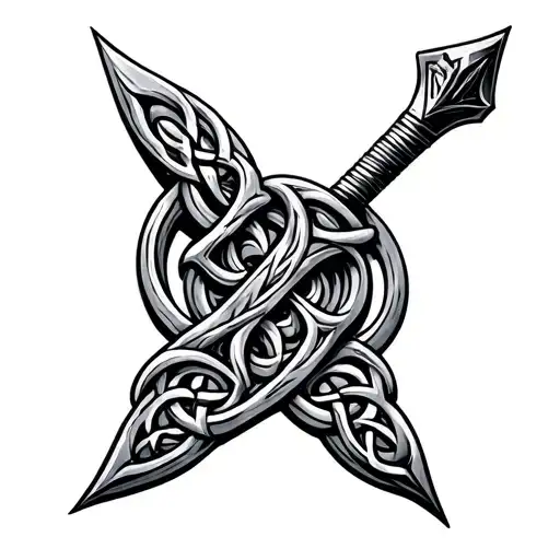 Celtic Dagger Piercing Skin