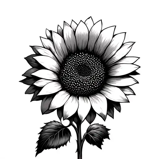 Black And White Sunflower