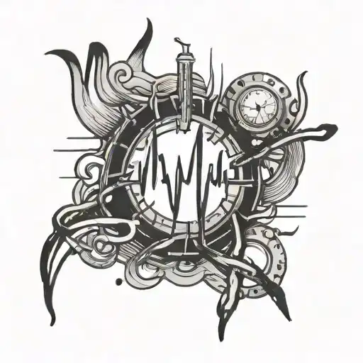 Scrub Daddies In Cursive Within An Ekg Line