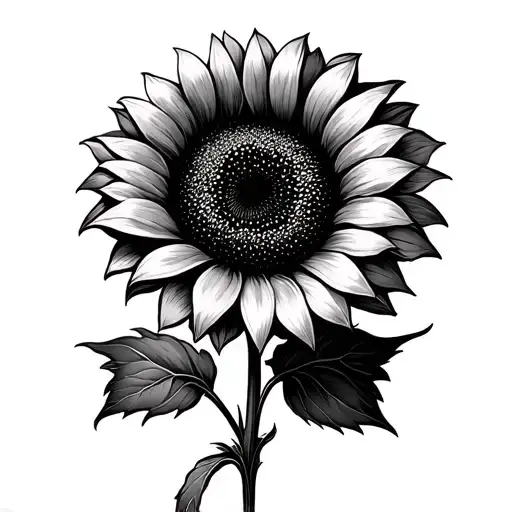 Black And White Sunflower Modern Style