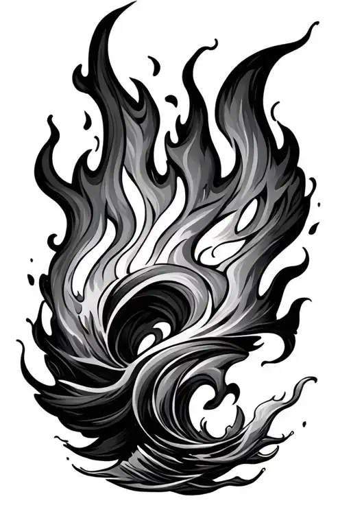 Fire Wind Waves Crashing