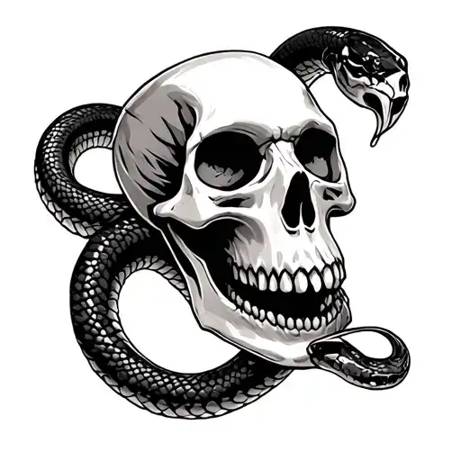 Skull And Snake Scary