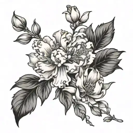 Peony Honeysuckle Snowdrop Flowers Growing On A Vine