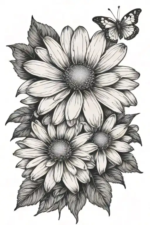 1 Daisy Flower Tattoo Design