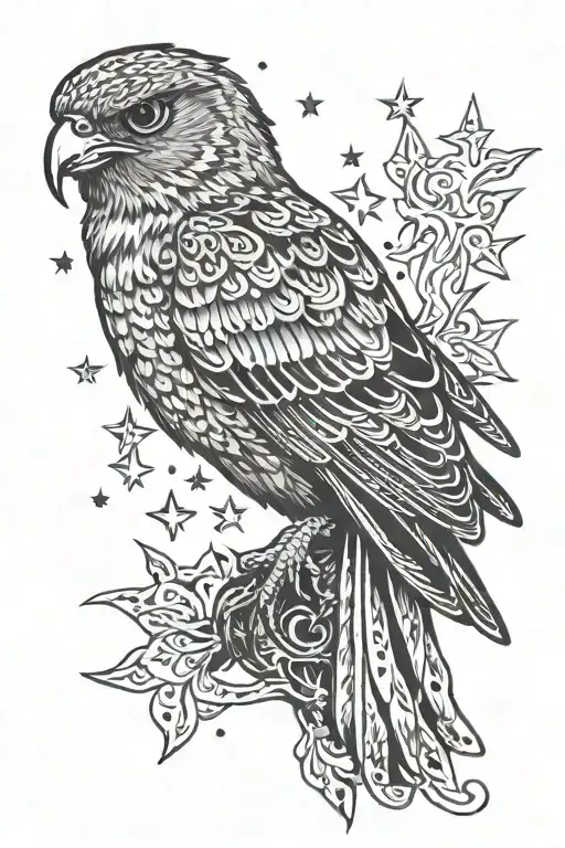 Whippoorwill Bird In Night Sky Full Of Stars