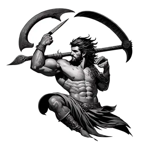 Sagittarius Male Gladiator Topless