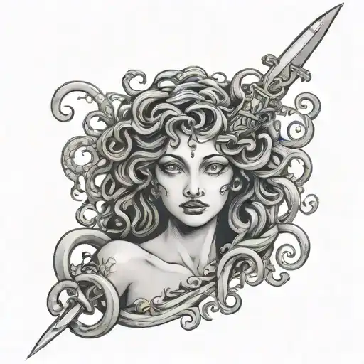 Medusa Holding A Dagger