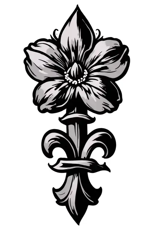 Flower Of Lis Symbol Integrated