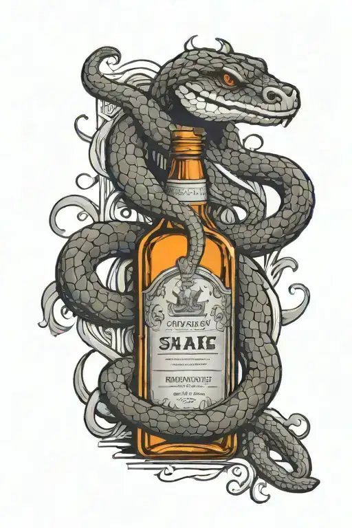 Snake And A Bottle Of Whiskey